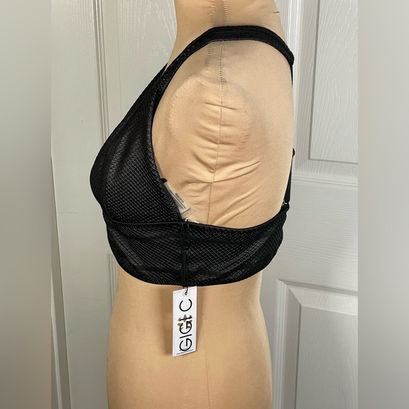 GIGI C ~Black Textured Women's Bralette NWT Large - Picture 5 of 7